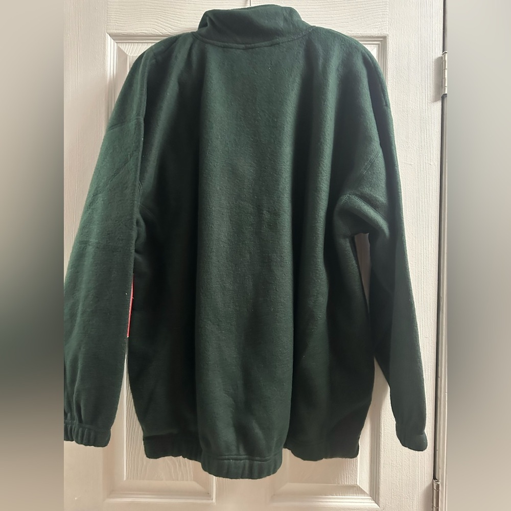 vintage Bugle Boy green fleece quarter-zip pullover size XXL - Picture 6 of 14